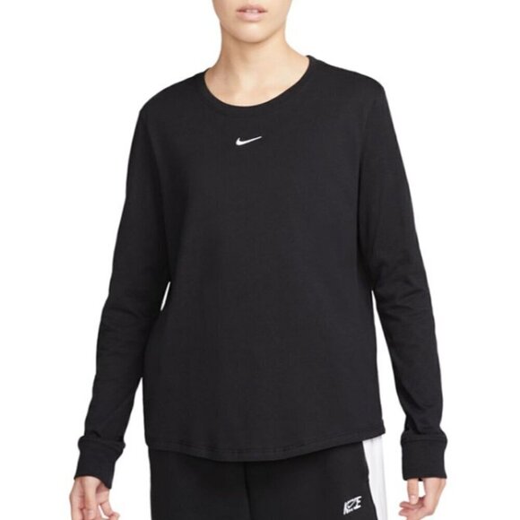 Nike Women's XS Black Sportswear Premium Essentials Long-Sleeve T-Shirt NWOT - Picture 1 of 6
